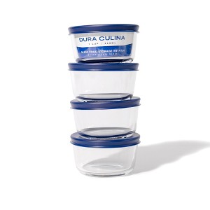 Dura Culina® 8pc (Set of 4) 1 Cup Size Glass Food Round Storage Set - 1 of 4
