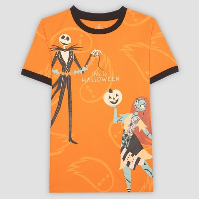 Kids' The Nightmare Before Christmas 'This is Halloween' Ringer Short Sleeve Graphic  T-Shirt - Orange