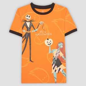 Kids' The Nightmare Before Christmas 'This is Halloween' Ringer Short Sleeve Graphic  T-Shirt - Orange - 1 of 4