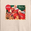Women's - Coca-Cola - Vintage Santa With Coca Cola Ice Cooler Lightweight French Terry Wide Neck Long Sleeve Shirt - 2 of 4