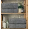 Grey Bath Towels Set of 4, Soft Cotton for Hotel, Gym, Spa, 27x54 Inch - 4 of 4