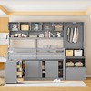 Whisen Modern Design Loft Bed with Wardrobe, Desk, Drawers and Shelves - 2 of 4