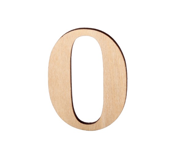 2.5" Wood Number Zero - Hand Made Modern