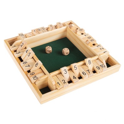 Toy Time Kids' 4-Player Wooden Shut the Box Game Set