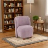 Modern Fabric Upholstered Armless Chair,Lounge Chair With Round Pine Wood Feet,Low Back Accent Chair For Living Room Bedroom-Coolbibila - 2 of 4