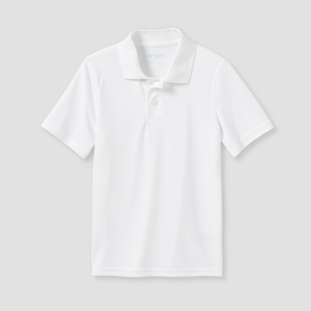 Size XS Kids' Performance Short Sleeve Uniform Polo Shirt - Cat & Jack White XS