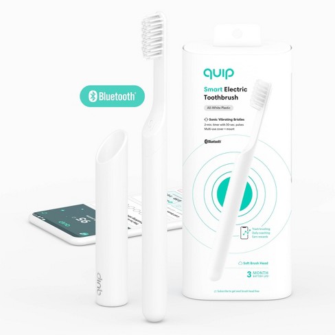 quip Plastic Smart Electric Toothbrush Starter Kit - 2-Minute Timer, Bluetooth, Free App + Travel Case - All-White - image 1 of 4