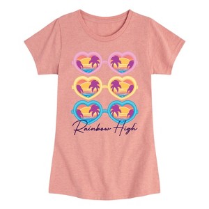 Girls' - Rainbow High - Beach Sunglasses with Logo Fitted Short Sleeve Graphic T-Shirt - 1 of 4