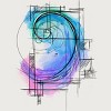 Junior's Design By Humans Fibonacci By timea T-Shirt - 2 of 3