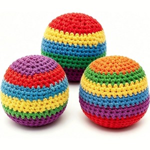 Link 3 Pack Classic Hacky Sack Footbag Handmade Knitted Balls
