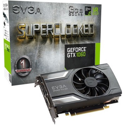 EVGA GeForce GTX 1060 Graphic Card - 3 GB GDDR5 - 1.61 GHz Core - 192 bit Bus Width - DisplayPort - HDMI - DVI