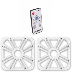 Kicker (2) 11L710GLW 10" White Grille w/LED for SoloBaric 11S10L7 Subwoofer Sub & 41KMLC Remote Bundle - 1 of 4