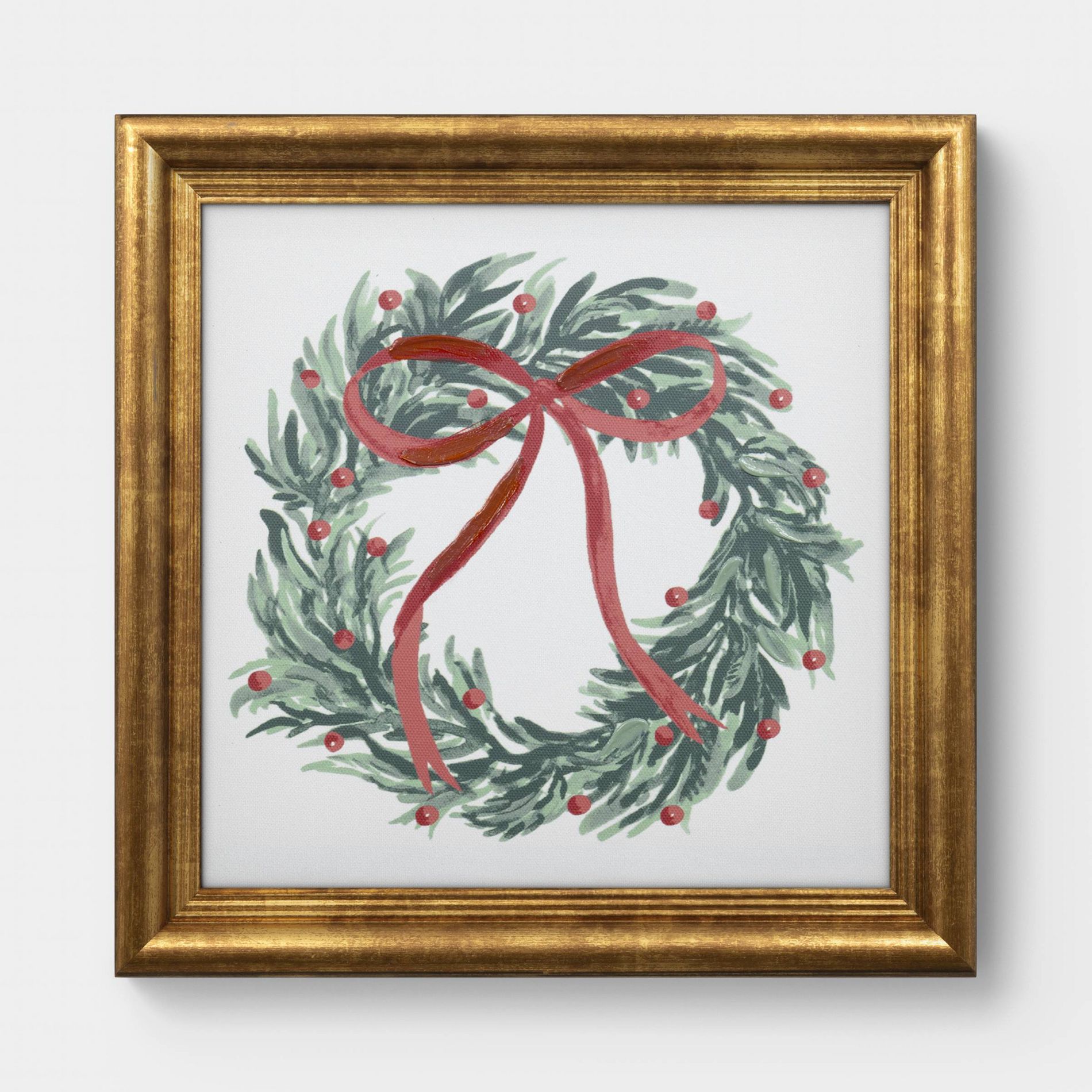 12"x12" Christmas Wreath Framed Wall Art - Threshold™