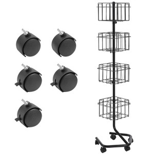 VEVOR Brochure Display Rack, 4-Tier 32 Pockets Rotating Magazine Literature Display Stand for Postcards, 360° Spinning Greeting Cards Rack - 1 of 4