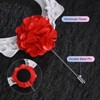 Unique Bargains Wedding Camellia Flower Groom Boutonnieres Lapel Pins for Men 1 Pc - 2 of 4