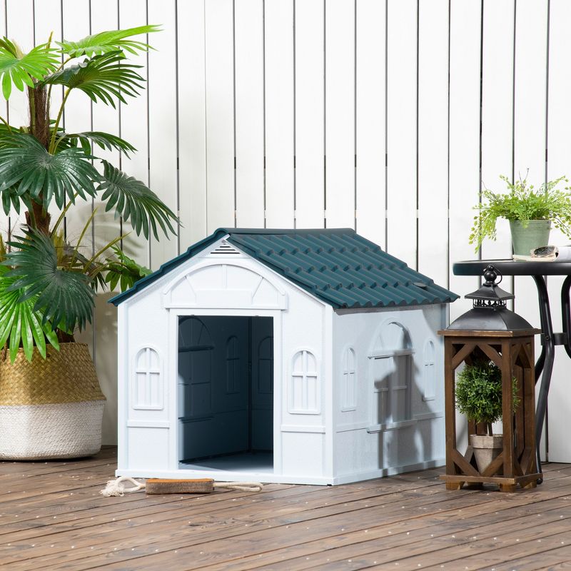 PawHut Plastic Dog House Outdoor & Indoor Easy to Clean, Weather Resistant Dog House for Dogs, 2 of 7