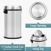 WhizMax 65L/17Gal Trash Can with Swing Top, Industries Stainless Steel Commercial Trash Can - 3 of 4