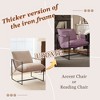 Beautyolove Modern Purple Corduroy Upholstered Accent Chair Arm Chair with Metal Frame, Removable Cushions and Storage Bag - 4 of 4