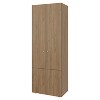 ORRD 3-Door Tall Wardrobe with 4 Shelves – Natural Oak Freestanding Storage - 3 of 4