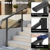 Handrails for Outdoor Steps, Black Wrought Iron Stair Handrail with Installation Kit, Metal Porch Railing - 3 of 4