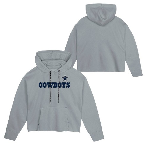 NFL Dallas Cowboys Girls' Cropped Hooded Sweatshirt - image 1 of 3