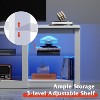 TV Stand with LED Lights for TVs up to 65 inch, Entertainment Center with Glass Shelves, Modern TV Console for Living Room, White - 4 of 4