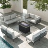 LayinSun 9 Pieces Rope Woven Patio Furniture Set, Modern Modular Sectional Sofa with Fire Pit Table and Upgrade Thickness Cushion - 2 of 4