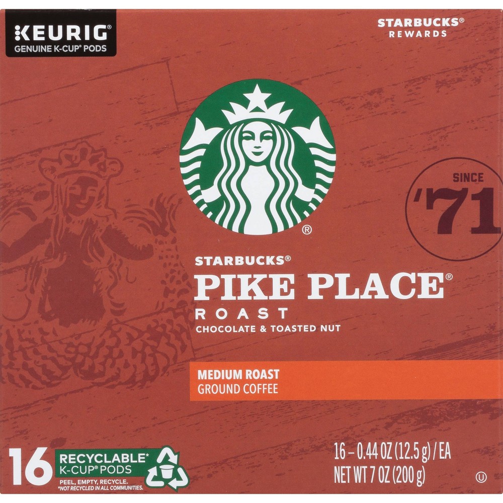 UPC 762111888235 product image for Starbucks Pike Place Medium Roast Coffee - Keurig K-Cup Pods - 16ct | upcitemdb.com