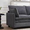 Modular Velvet Sofa, U-Shaped 3-Seater Couch with Ottoman & 2 Lumbar Pillows, Deep Seat Upholstered Sectional for Living Room - 4 of 4