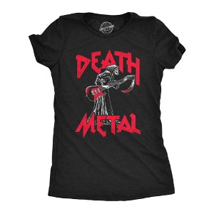Womens Death Metal T Shirt Funny Brutal Grim Reaper Bloody Guitar Tee For Ladies - Crazy Dog Women's T Shirt - 1 of 4