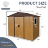 8ft x 4ft Outdoor Metal Storage Shed With window and metal foundation,Gray - 2 of 4