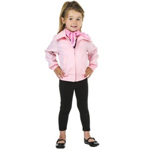 HalloweenCostumes.com 4T Girl Grease Toddler Girl's Deluxe Pink Ladies Jacket., Pink - 1 of 2