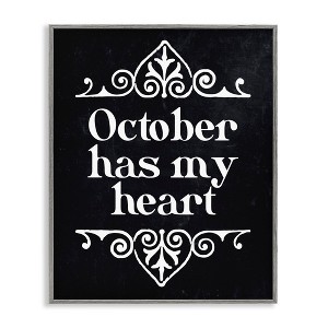 Stupell Industries Black October Has My Heart Framed Giclee Art - 1 of 4