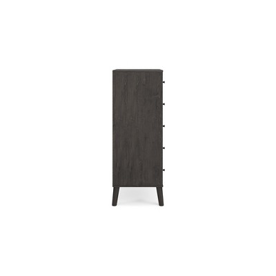 Piperton Two-Tone 5-Drawer Chest with Charcoal and Sugarberry Finish