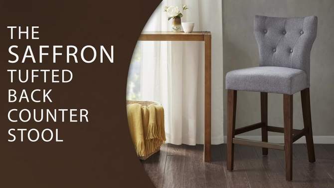 Saffron Tufted Back Counter Height Barstool - Madison Park, 2 of 11, play video