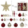 72 Pcs Christmas Balls Ornaments, Multi-Size Xmas Hanging Balls Christmas Tree Decorations Set for New Year Party Home Holiday Decoration - 2 of 4