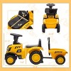 INFURNIC Baby Walkers 2 in 1 Ride On Tractor Caterpillar Excavator with Shovel Detachable Trailer for Toddlers, Yellow, 35.8"*11.4"*17.3" - 4 of 4
