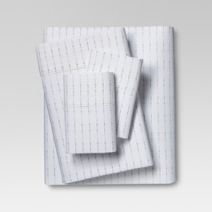 Organic Sheet Set (Twin) White/Gray 300 Thread Count - Threshold