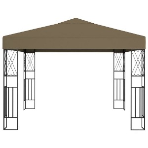 vidaXL Gazebo Outdoor Canopy Tent Patio Pavilion Wedding Party Tent Fabric - Taupe 118.1" x 118.1" - 1 of 4