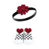 Hudson Baby Infant Girls Headband and Socks Giftset, Red Sequin, One Size - 4 of 4