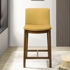 PAGED Bar Stools Mid-Century Modern Counter Stools Upholstered Dining Chairs with Black Vegan Leather for Home Pub - 2 of 4