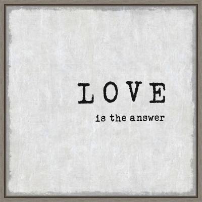 16" x 16" Love Is The Answer by Jamie Macdowell Framed Wall Canvas - Amanti Art