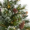 2ft. Frosted Pine Artificial Christmas Tree with 35 Clear LED Lights, Pinecones & Burlap Base – Petite Holiday X-Mas Accent - 3 of 4