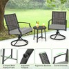 Costway 3 PCS Patio Swivel Chair Set Coffee Table Wicker Cushioned Seat Balcony Porch - 3 of 4