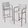 Cape Coral 2pk Aluminum Barstools Silver - Christopher Knight Home: Weather-Resistant, Patio-Friendly - 2 of 4