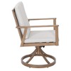 Cesicia 23.2'' x 24.8'' x 33'' in 2 Pieces Aluminum Rotating Armchair With Cushion For Living Room, Bedroom, Office, Apartment, Brown&Gray - 3 of 4