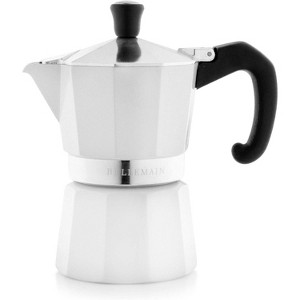 Bellemain 3-Cup Stovetop Espresso Maker – Classic White Moka Pot for Bold & Authentic Coffee - 1 of 4