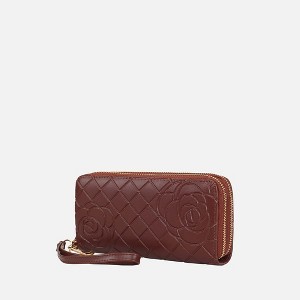MKF Collection Honey Genuine Leather Quilted Flower-Embossed Women’s Wristlet Wallet by Mia K - 1 of 4