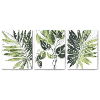 (Set of 3) Triptych Wall Art Modern Botanicals by World Art Group Canvas Wall Art Set 16" x 20" - Americanflat