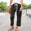 Amaryllis Women's Camouflage Print Drawstring Cropped Pants Relaxed Fit Casual Trendy - 3 of 4